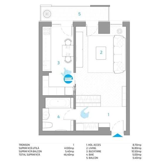 Bloc Nou Nicolina,  Ap. 1cam 46Mp Comision 0% - 8