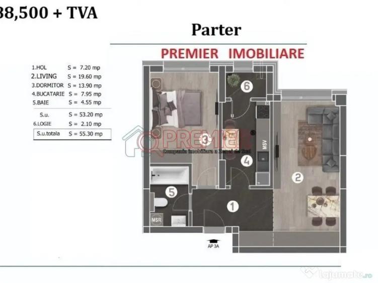 2 Camere Sector 4 Grand Arena | Parter spa?ios - 2