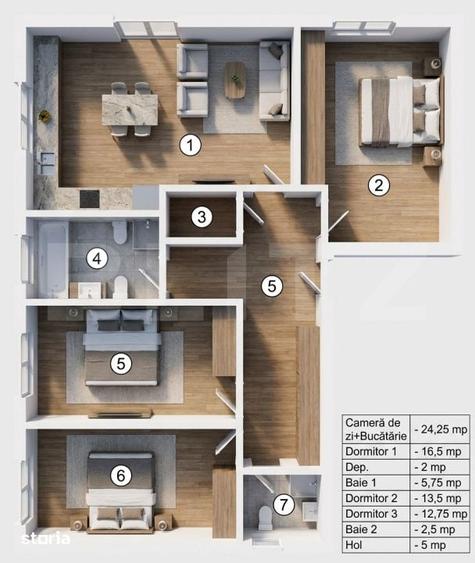 Apartament cu 4 camere decomandat în Central