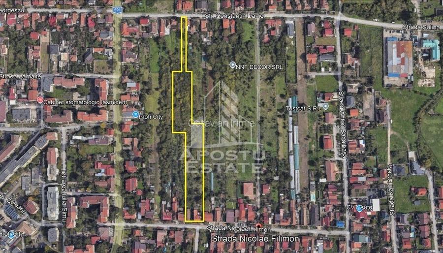 Teren de vanzare 9580 mp, acces de pe doua strazi, Freidorf, Timisoara