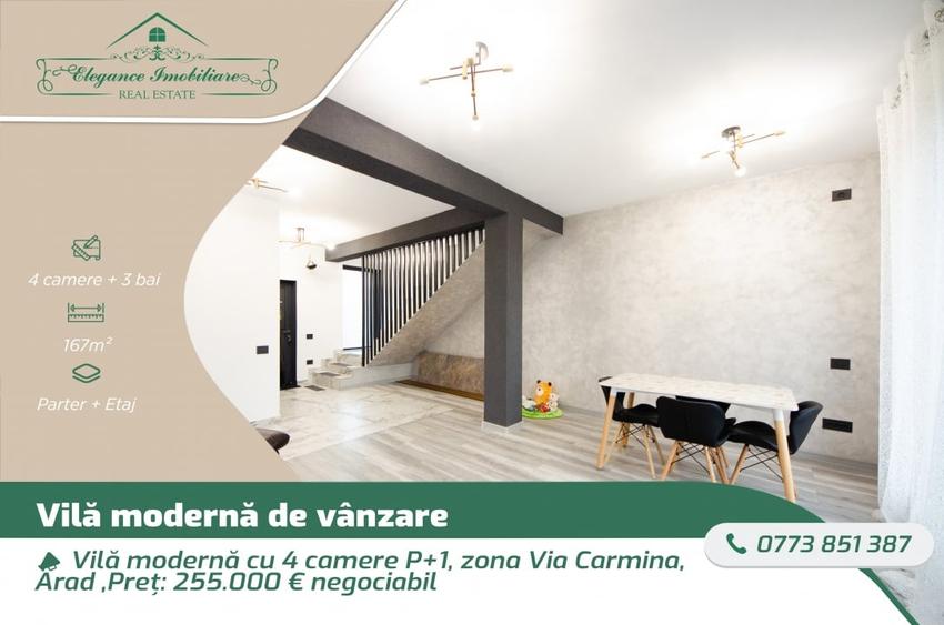 Vilă modernă cu 4 camere P+1, zona Via carmina, Arad - 1