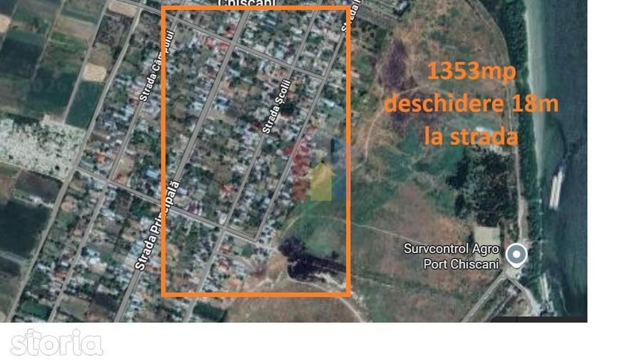 Teren intravilan 1353 mp deschidere 18 m Chiscani Stadion - 1