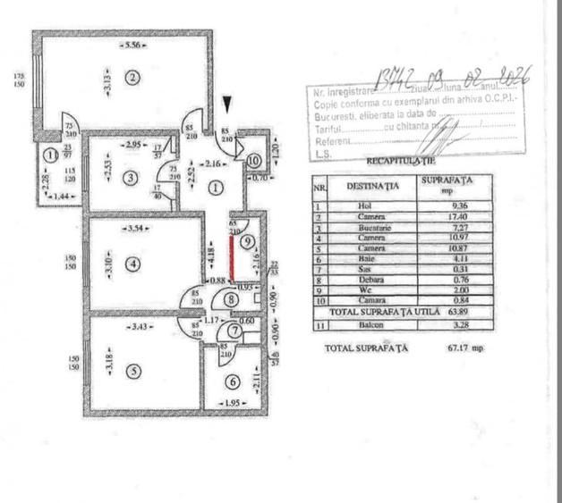 Dristor-Kaufland  3 camere ,decomandat,etaj 2,bloc reabilitat,constructie 1983 - 2