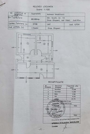 Vand teren si casa 3 camere, 1 baie cu dus, hol, P+M, in Otopeni, Odai, teren 204 mp - 2