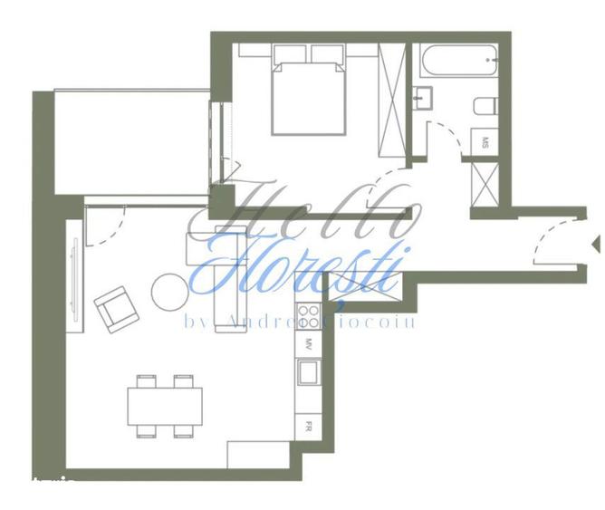 Apartament 2 camere 58.2 mp si logie 8.5 mp in Hexagon - 1