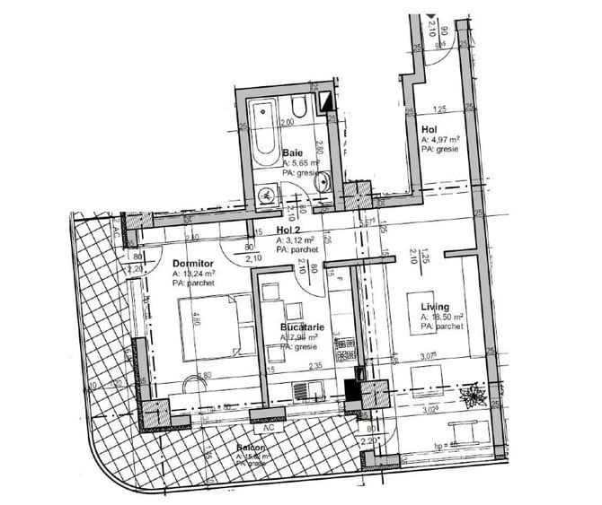 Apartament cu 2 camere decomandat, mobilat în Tătărași