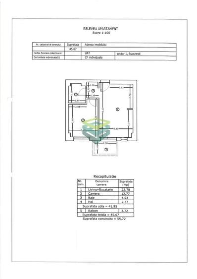 Apartament cu 2 camere semidecomandat, mobilat în Domenii