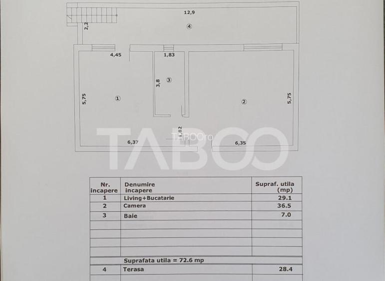 Apartament 2 camere decomandat 73 mp utili + terasa 28 mp no Apartament 2 camere decomandat 73 mp utili + terasa 28 mp no
