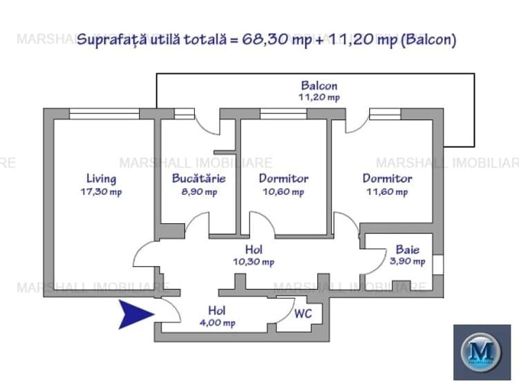 Apartament 3 camere de vanzare, zona Republicii, 68.3 mp #16745 - 8