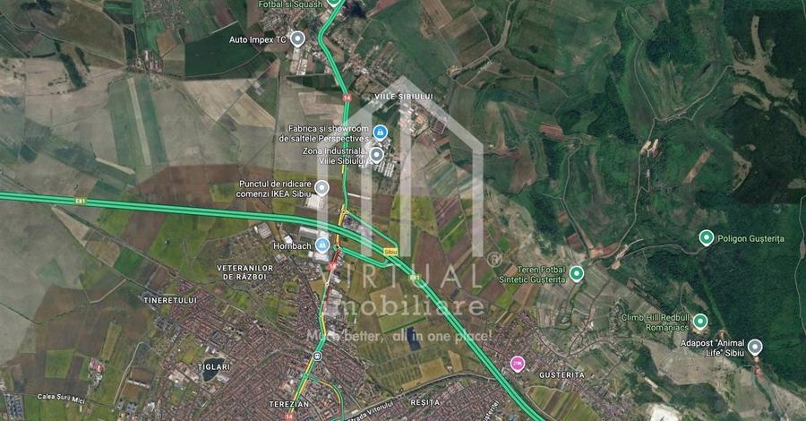 Teren imprejmuit de inchiriat in Sibiu, 2000 mp curent 380 V - 1