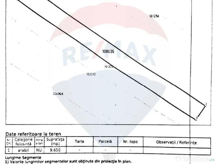Teren extravilan arabil, 9650 mp, Cristian - 2