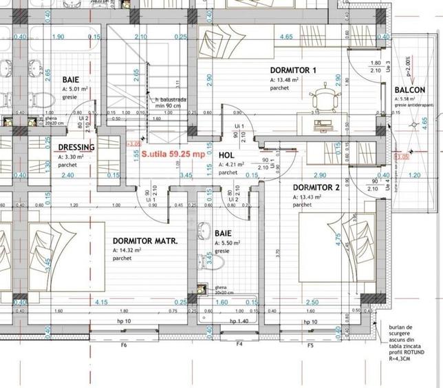 Duplex cu 4 camere cu Canalizare în Florești