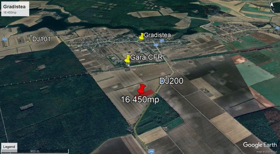 Teren 16.450mp extravilan la asfalt DJ200 Gradistea Ilfov - 2
