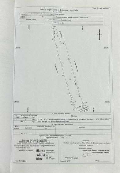Teren intravilan 2400mp, comuna Galicea , sat Cocoru , Valcea - 4