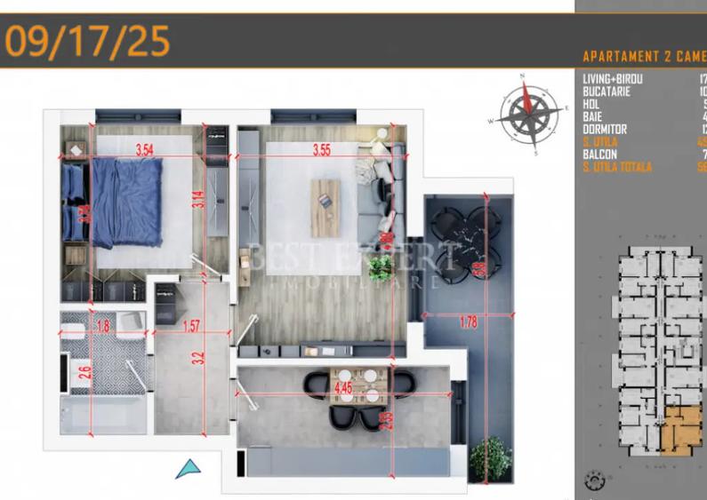 2 Camere Finalizat cu Parcare inclusa -Mutare Imediata - 5