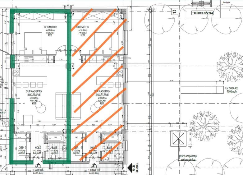 Apartament 2 camere, 63,45 mp, posibilitate finisare, parcare, zona Podului IRA - 1