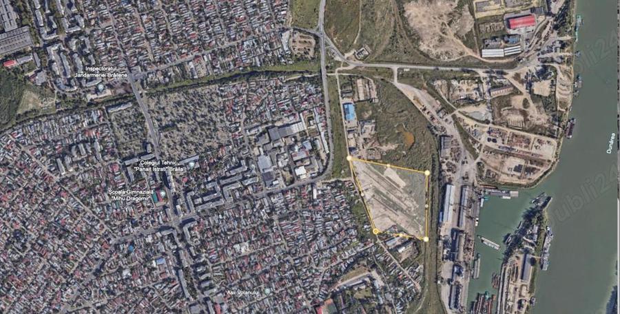 Inchiriez teren zona rezidentiala comerciala BRAILA, 63.000 mp, intravilan, vedere la Dunare. - 3