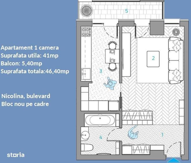 DE VANZARE! Apartament 1 camera Nicolina (Rond Vechi), Finalizat! - 9