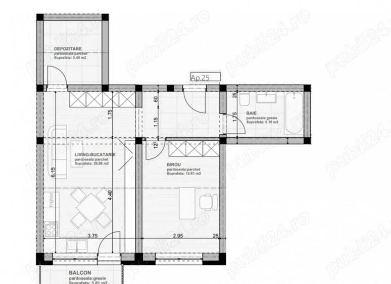 Apartament tip studio 2 camere Sanpetru - 5