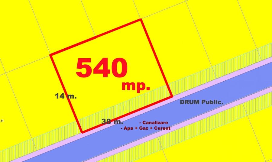 TEREN Intravilan 540 mp si 650 mp. in Alba Dealul Furcilor cu toate Utilitatile - 1