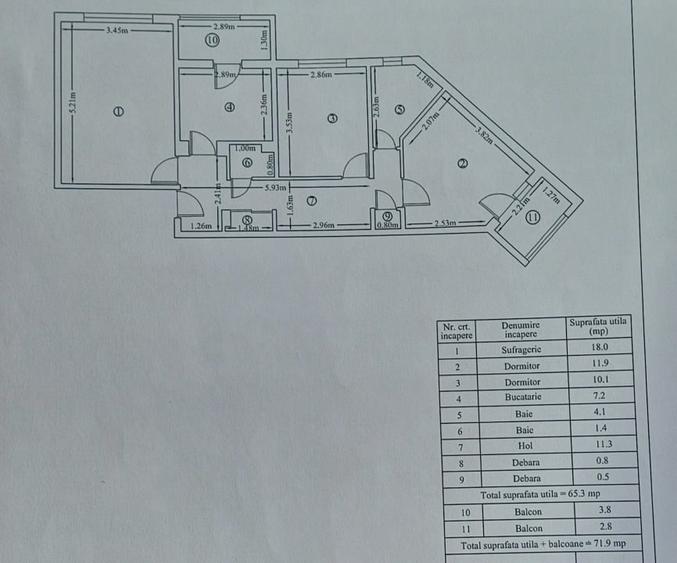 Ap 3 cam, 2 bai, 2  balcoane et 4/4 - 1