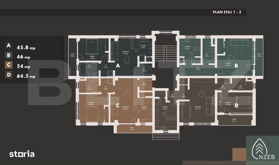 Rate la dezvoltator! Apartamente de 2 camere, 46 mp, cartier Burdujeni - 3