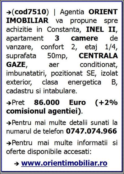 Inel 2, apartament 3 camere, etaj 1, gaze, vanzari Constanta - 10
