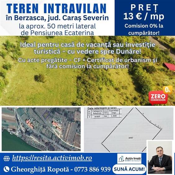 TEREN INTRAVILAN S-1500mp - Berzasca, jud. CS - 1