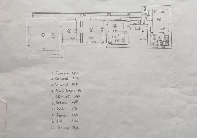 De vanzare, apartament trei camere in casa, pe str Republicii - 10