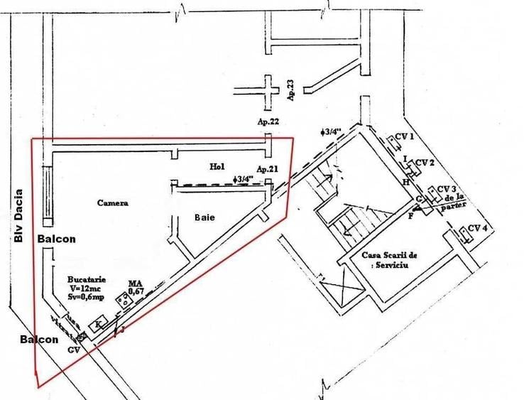 Garsoniere de vanzare Bulevardul Dacia programul national consolidare PNCCRS - 7
