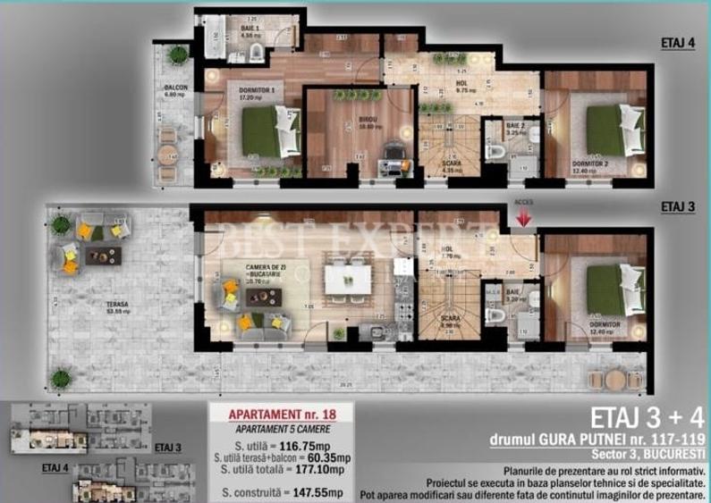 Apartament 5 camere, Duplex -Finisaje Premium /Disponibilitate imediata - 2
