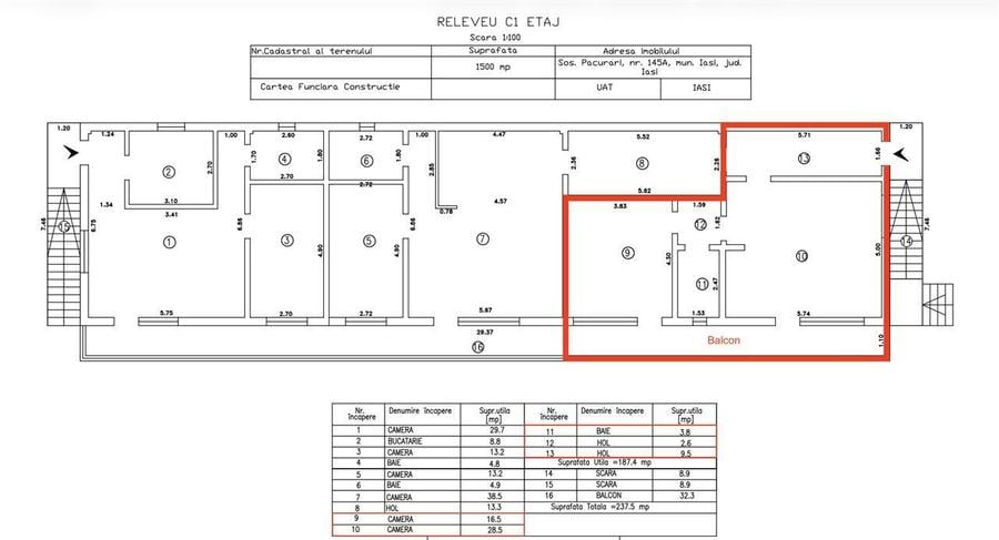 Spatii birouri de la 36mp la 135mp, vad, depozit, sos. Pacurari, zona Mall Moldo - 17