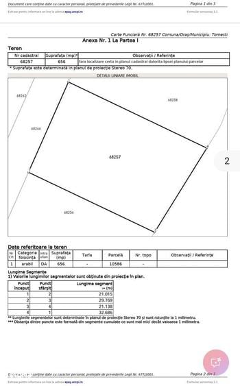 Teren intravilan Chicerea - Tomesti - 656 mp + acces, langa padure - 2