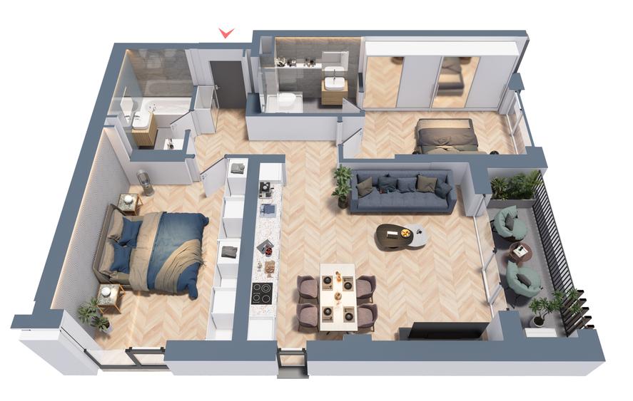 3 Camere Nord One Torontal | Layout fluid, lumină frumoasă, senzație de acasă - 1