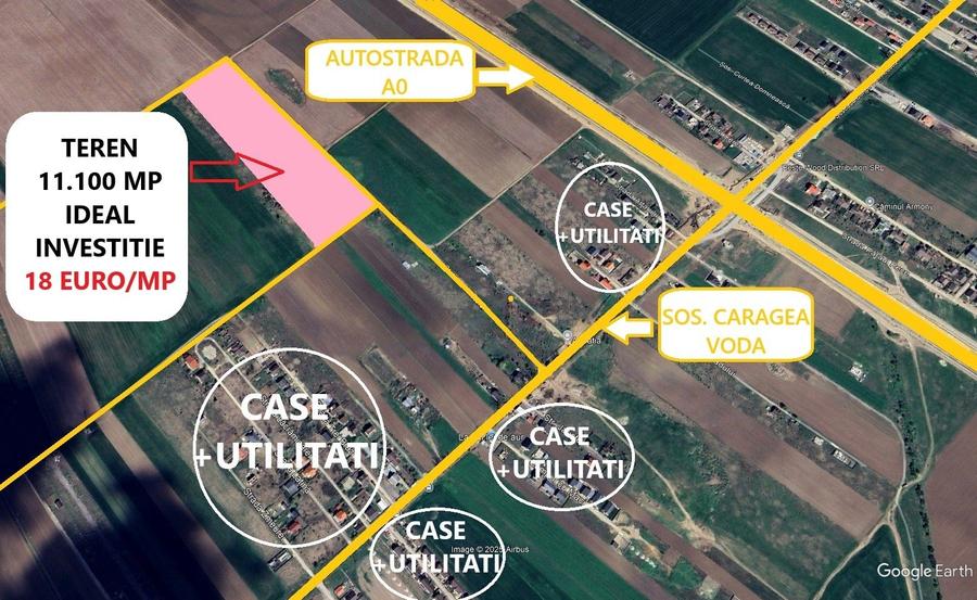 Direct Proprietar - Teren intravilan unicat Domnesti - 11.100 mp cu 3 Deschideri - 4