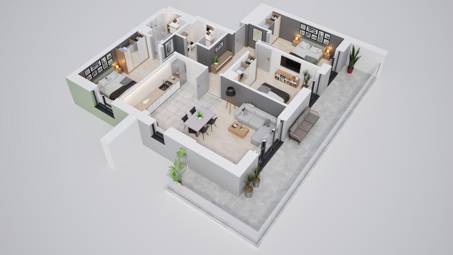 Apartament 4 camere premium, cartier privat cu parcari subterane și parc propriu - 16