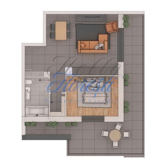 Apartament 2 camere, 54,01mp, 33mp terasa, ansamblu NZEB, zona Terra - 1