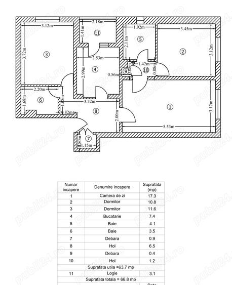 Ap 3 cam, 2 bai, ct+ac noi, 7 din 8, bl 1986 anv 2024, Parc Plumbuita, modernizari, p - 10
