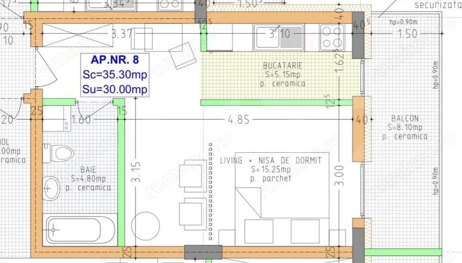 Apartament de vanzare bloc nou, 47 mp, zona zavoaie terasa 8.70 - 1