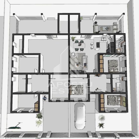 Jumatate de duplex nou cu 4 camere,Parta - 3