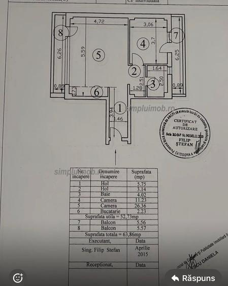 2 camere 64 mp decomandat centrala proprie an 2017 - 7
