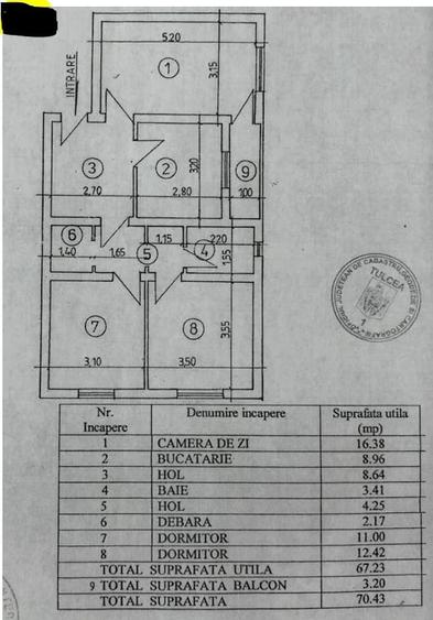 Apartament cu 3 camere decomandat în Central