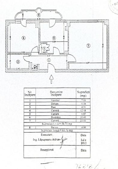 Apartament cu 2 camere decomandat în Virtuții