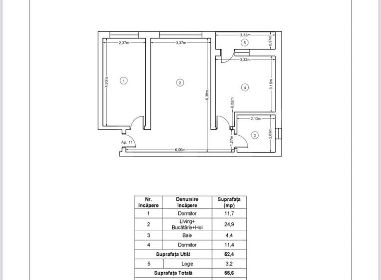 Apartament nou, 3 camere, 55,6 mp, Zona Ipotesti - 1