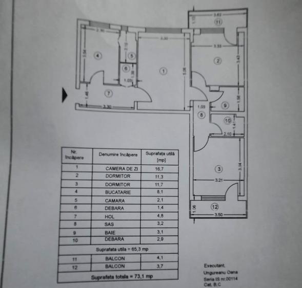 Apartament cu  3 camere, etaj 5/10, zona Podu Ros - 16