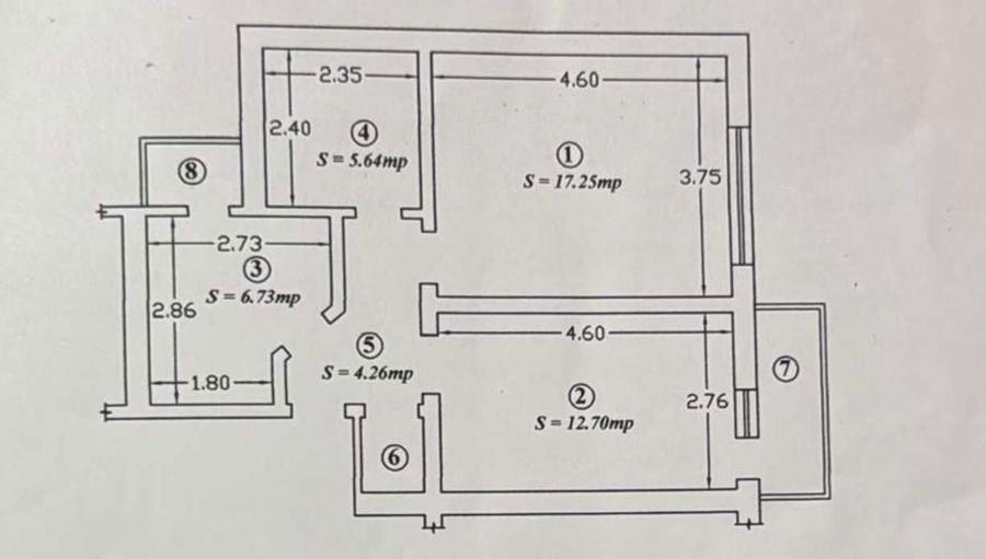 Apartament 2 camere decomandat 52 mp - strada Varnav nr. 5 - etaj 2 - 6