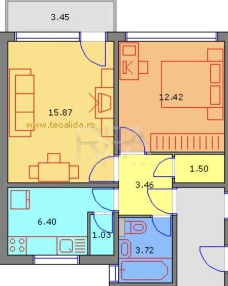 2 camere decomandat, et. 1/4, bloc tip P-Favorit - 7