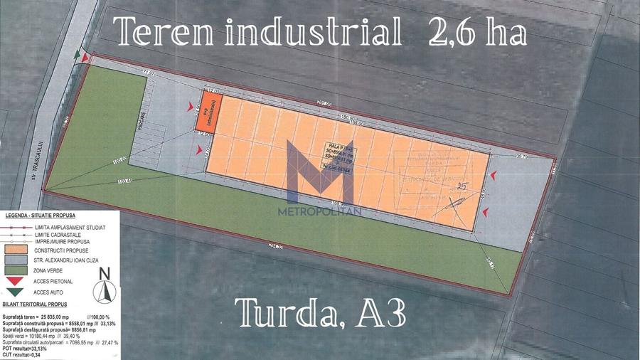 Teren Construcții intravilan de 25835 mp, în Exterior Sud