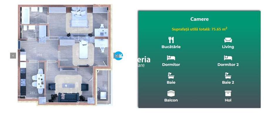 Apartament cu 3 camere decomandat în Copou