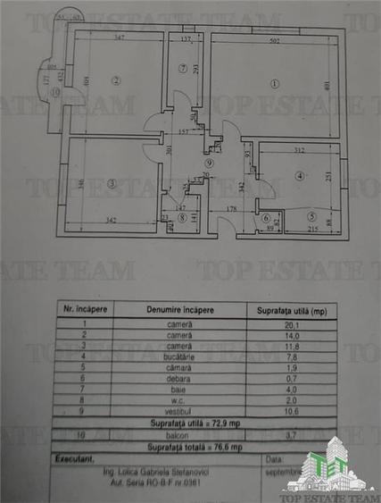 Apartament 3 camere,  balcon, de vanzare, Nerva Traian - 11